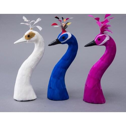 Zilin Simulated Peacock Head Vivid and Beautiful Peacock Head Height of 29cm 3 colors for option