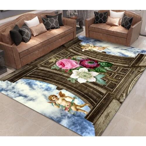 Custom self adhesive pvc 3d flooring Angel carpet Living room bedroom photo wallpaper 3D floor vinyl wallpapers self adhesive