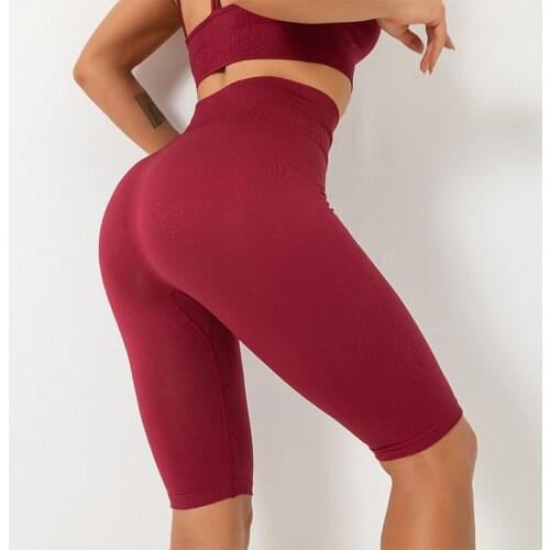 Yoga Shorts Workout Leggings Seamless Bottoms for Women Tight Elasticity High Waist Fitness Shorts Sports Clothing Solid Color