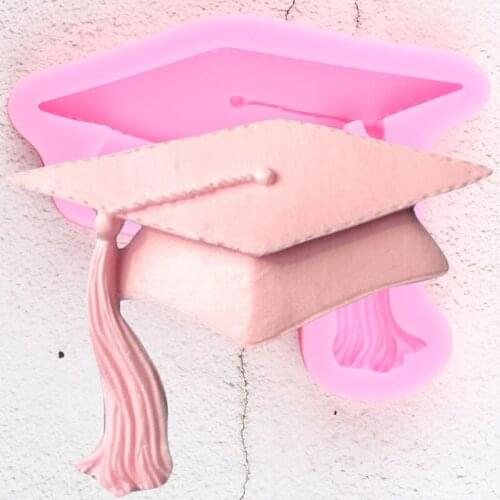 3D Graduation Silicone Molds DIY Party Cupcake Topper Fondant Cake Decorating Tools Candy Polymer Clay Chocolate Gumpaste Moulds