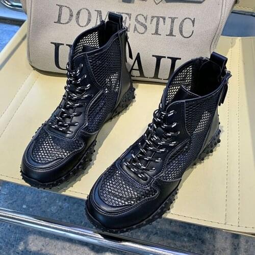 Fashion Shose Women Summer High Top Shoes Woman Black White Breathable Mesh Luxury Brand Shoes for Women Zapatos De Mujer