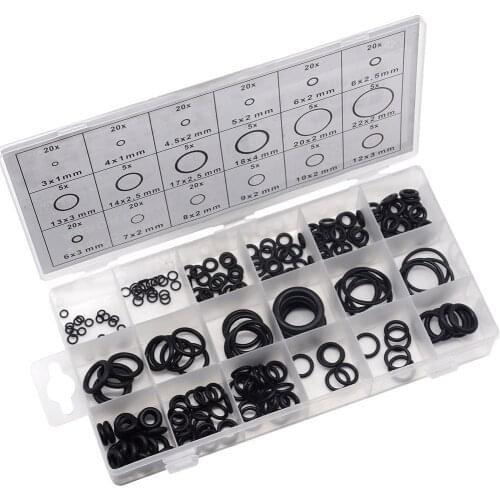225PCS Rubber O Ring NBR Seal Ring Kit Thickness 1/1.5mm Nitrile Rubber NBR O-Ring Gasket Sealing Ring Waterproof O Ring Rubber