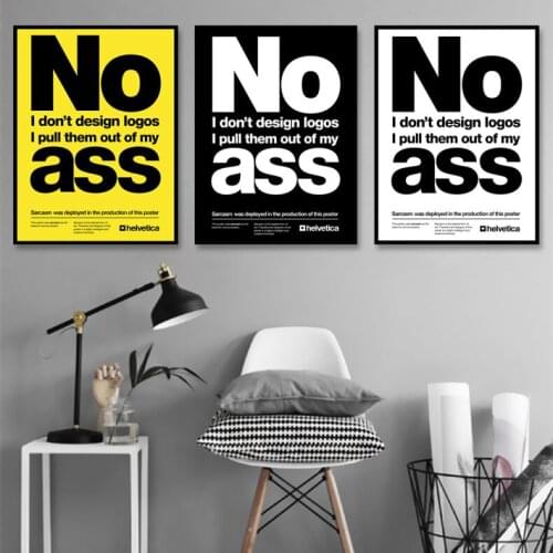 English Inspirational No Ass Decorative Mural Modern Sofa Background Wall Decorative Painting Living Room Bedroom Restaurant