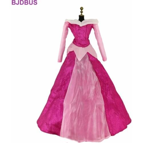High Quality Fairy Tale Dresses Glitter Gown Long Sleeves Clothes For 17'' Doll Accessories Kids Toy