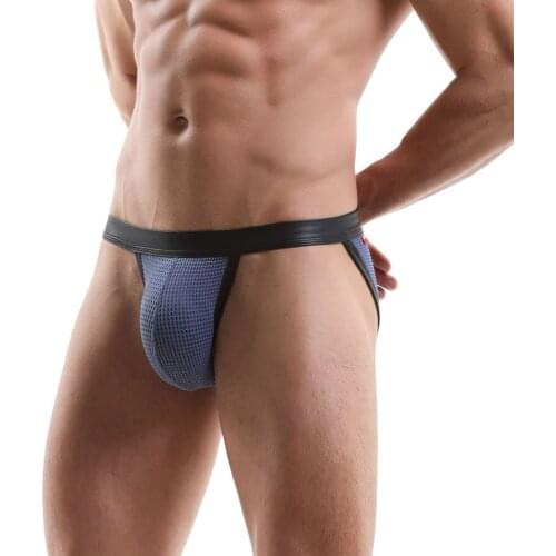 Sexy Men Briefs Jockstrap Mesh Transparent Panties Breathable String Homme Elastic Slip Underwear Penis Pouch Gay Calzoncillo XL