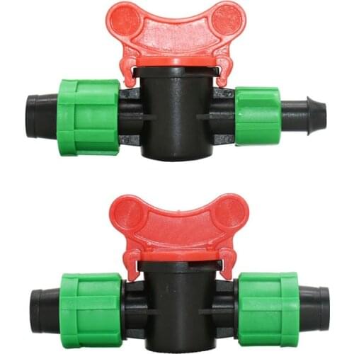 10mm to16mm drip tape tap connector lock nut irrigation water valve hose repair 2-way garden tap Greenhouse for irrigation 1Pcs