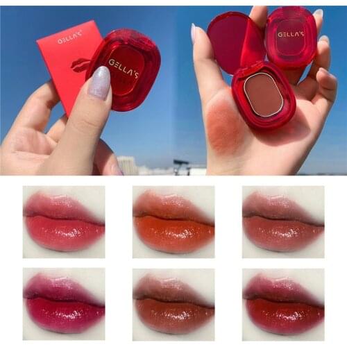 1Pc Ice Crystal Lip Balm Moisturize Lipstick Lasting Waterproof Non-stick Cup Not Fade with Brush Lip Tint Pigment Lip Makeup