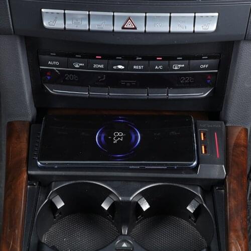 15W car QI wireless charger for Mercedes Benz W212 E Class 2012 2013 2014 2015 fast charging case phone charger accessories