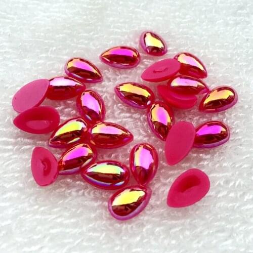 2000pcs/lot 6*10mm AB resin water drop rhinestones Flat-back wedding decoration D481*2K