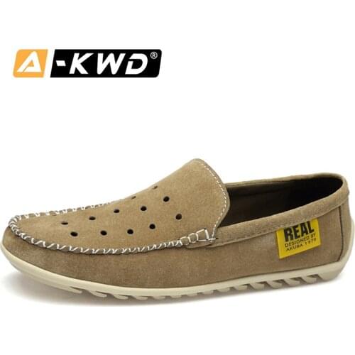 2020 Genuine Leather Men Casual Shoes Brand Summer Men Loafers mocassin homme Breathable Slip on Driving Shoes Plus Size 37-46