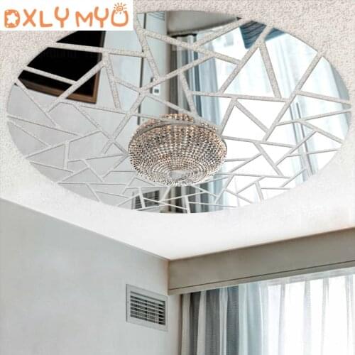 Abstract Mosaic Mirror Sticker Wall Decor Decorative 3D Mirror Wall Stickers Living Room Bedroom Decoration For Home Ceiling