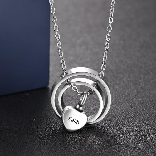 Free Engraving Circle of Life Holding Heart Locket Cremation Urn Necklace Personalized Name Necklaces Memorial Jewelry For Ash