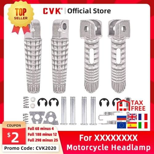 CVK 1Pair Aluminum Alloy Anti-Skid Black CNC Folding Foot Pegs Pedal Rest Front and Rear Footpegs Footrest For SUZUKI GSXR600