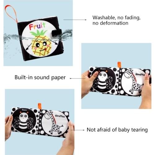 Kids Favorite Cartoon Book with Cute Animal Design Crinkle Paper Made Cloth Book H055