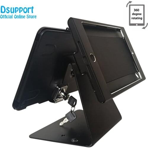 Anti-theft design Metal Holder restaurant counter payment kiosk tablet stand for iPad double device anti-theft 24012NM