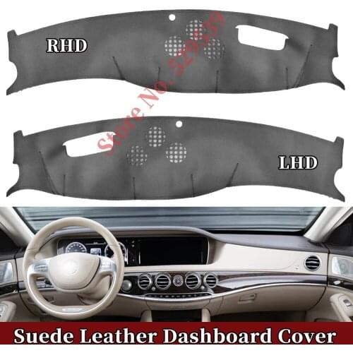 For Mercedes-Benz S Class w222 v222 S350 S400 S500 S550 S600 S63 Car-styling Suede Leather Dashmat Dashboard Cover Pad Dash Mat