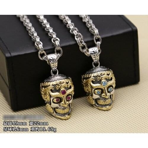 EDC S925 Silver with Brass Knife Beads A Pendant Paracord Outdoor DIY Decorations S925 Silver with Brass Camping Gear EDC Tools