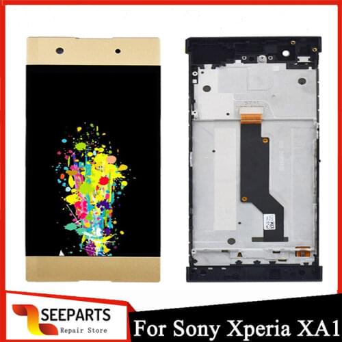 For Sony Xperia XA1 LCD Display Touch Screen Digitizer G3116 G3121 G3112 Assembly With Frame Replacement For 5.0" SONY XA1 LCD
