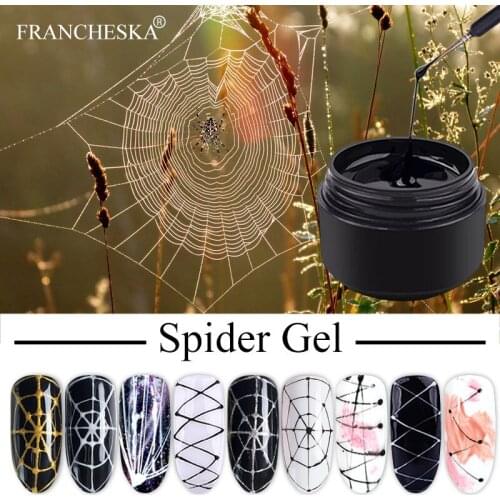 Spider Web Gel Nail Polish Wire Drawing Painting UV LED Gel DIY Nail Art Design Pull Silk Line Gel Top Base Primer TSLM2
