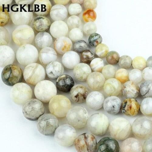 HGKLBB Natural Stone Bamboo Leaf Carnelian 6/8/10/mm15" Round Spacer Loose Beads For Jewelry Making DIY Bracelet Accessories