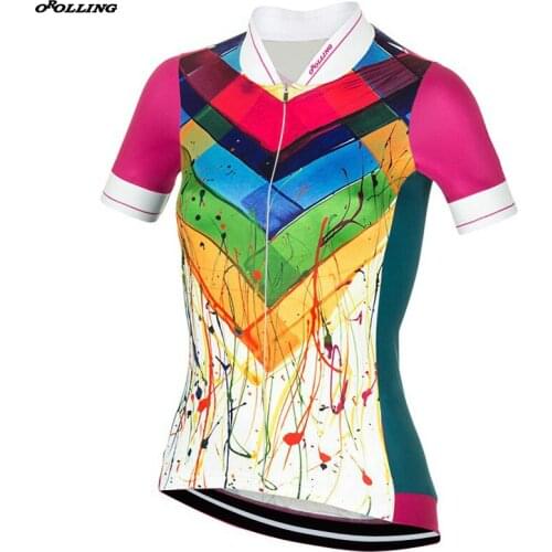New Women BEAUTIFUL Colors 2018 CLASSICAL Team Pro Cycling Jersey Customized Road Mountain Race Top OROLLING