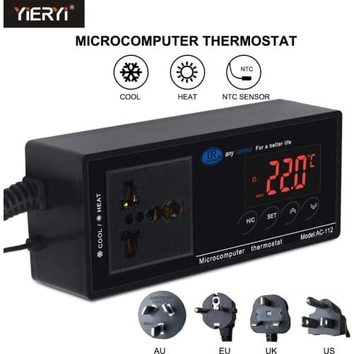 Yieryi new AC-112 digital thermostat insert row -40-100 ℃ aquarium reptile incubator greenhouse greenhouse fish tank thermostat