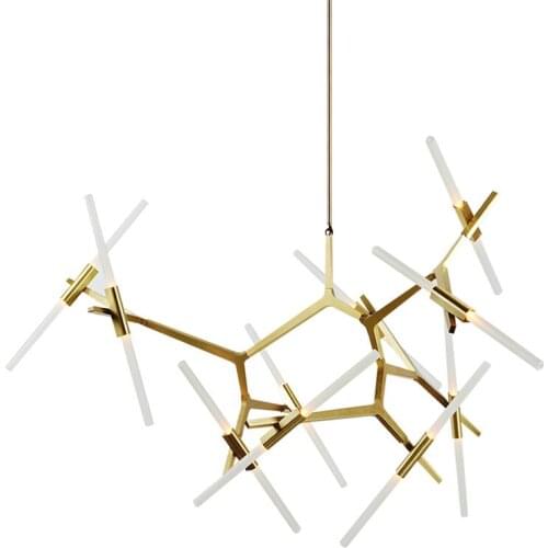 Pendant Chandelier Lighting Lamp Modern Led Gold Black Hanging Lights Fixtures Loft Nordic for Bedroom Living Room Kitchen Home