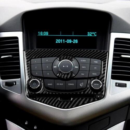 Strip Interior 3D Sticker For Chevrolet Cruze 2009-2015 Car CD Panel Decorative Carbon Fiber Cover Trim