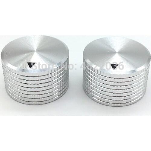 1pcs Silver Aluminum Alloy Potentiometer Amplifier knob Switch Cap 25MM * 16MM Hexagon Socket Screw Inner Hole 6MM