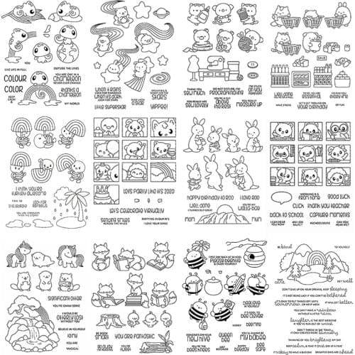 Rainbows Raindrops Little Animals Bees Zoom in Praty Clear Stamps And Dies for DIY Scrapbooking Paper Cards Crafts 2021 New