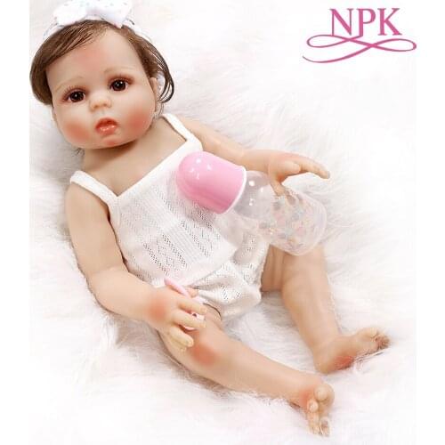 NPK 48CM newborn bebe realistic reborn full body soft slicone lifelike cuddly baby Anatomically Correct bath toy