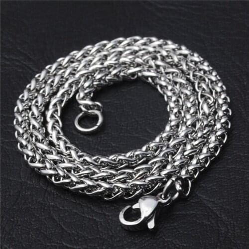 RONGQING 1pcs 316 Stainless steel Keel chain Starlord Chain necklace For Men fashion wave chain silver DIY Chains