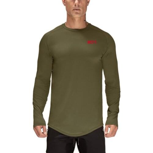 Mesh Long Sleeve T-Shirt Tight Gyms Clothing Mens New Brand Tops Tees Homme Solid Quick Dry Bodybuilding Fitness Tshirt