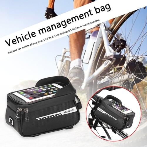 Bicycle Bike Frame Front Bag MTB Road Cycling Storage Bags Pannier Waterproof Touch Screen Phone Holders Case Bike Accessories