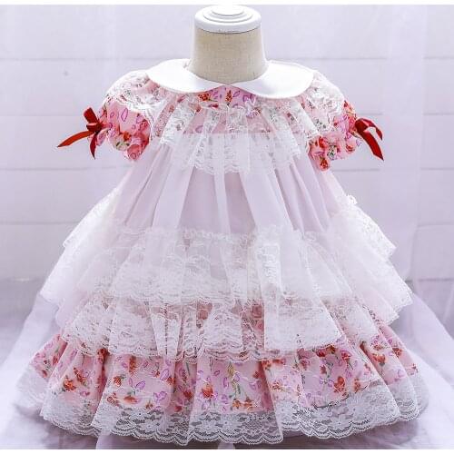 Lolita Infant Baby Girl Dress Lace Tutu Baptism Dresses for Girls 1st Year Birthday Elegant Party Wedding Baby Clothes