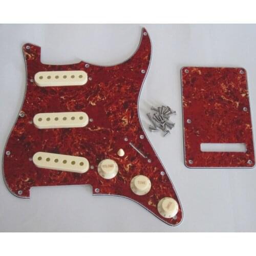 Vintage Tortoise ST SSS Pickguard with Aged White Pickup Covers Knobs Tip