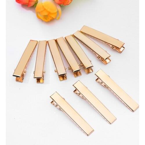 20pcs DIY Gold Color Metal Girls Hair Clip Crocodile Alligator Teeth Bows Barrette Duckbill Clips Flat Mouth Square Clip wb