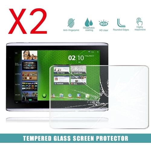 2Pcs Tablet Tempered Glass Screen Protector Cover for Acer Iconia Tab A500/A501 10.1" Anti-Screen Breakage Tempered Film