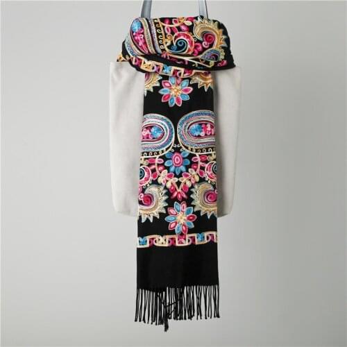 Oversize Shawl Brand New Women Embroider Flower Pashmina Cashmere Scarfs Winter Warm Tassels Scarf Fashion Shawls Scarves