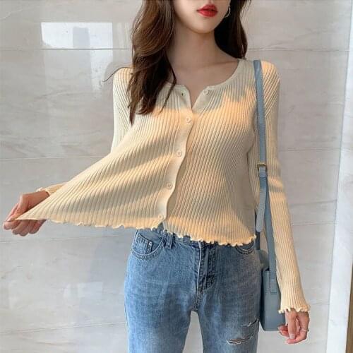 Woman Sweaters Cardigan Early Autumn Short Internet Hot Top Long Sleeve Loose Knitted Cardigan Coat For Women Sueters De Mujer