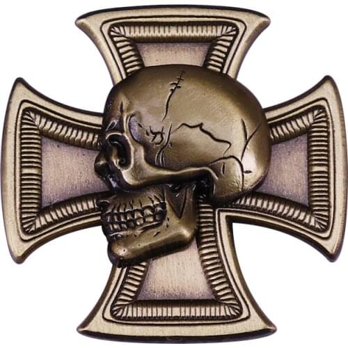 German WWII Rare Totenkopf Iron Cross Skull Badges