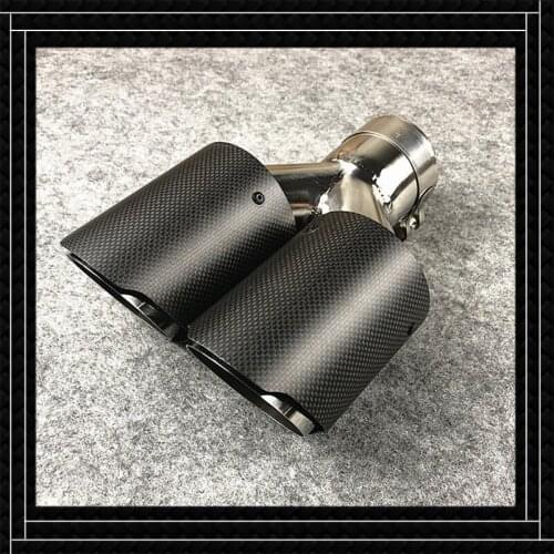 1 Pcs Y Model Matte For Akrapovic Muffler Tip Car Universal For B-MW A-UDI B-ENZ Carbon Fiber Stainless Steel Rear Exhaust Pipe
