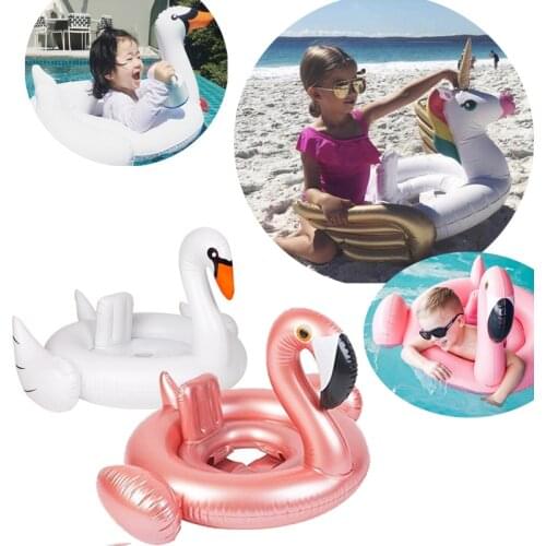 16 Styles Inflatable Flamingo Baby Float Ring Summer Water Pool Baby Ring Swan Unicorn Crab Inflatable Baby Seat Water Pool Toys