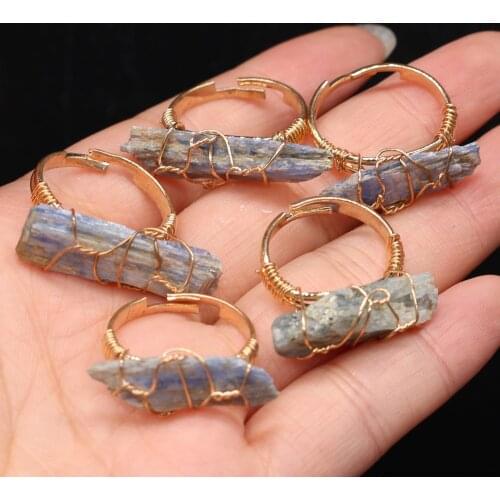 2021 Natural Agates Stone Rings Irregular Winding Open Rings Plating Golden for Women Men Party Wedding Jewelry Gift 30x10mm