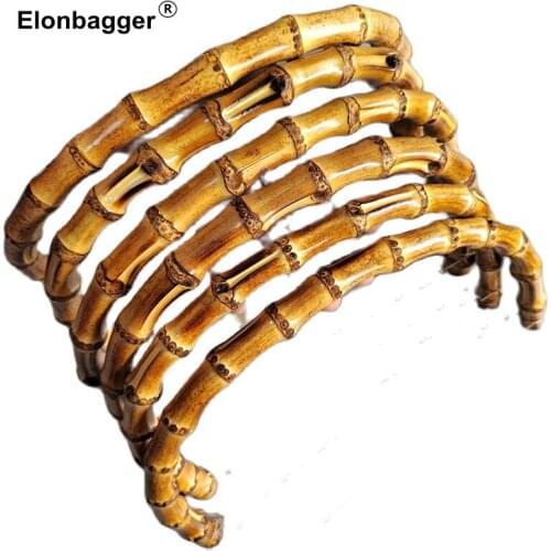 25x14 Cm Wholesale Handmade Lady Handbag Accessories Hand-Held Bamboo Bag Handle Rattan Purse Frame Hanger Parts Factory Seller