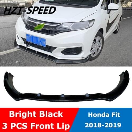 3 Piece ABS Car Front Bumper Lip Spoiler Splitter Lip Diffuser Protection Body Kits For Honda Fit Modification 2018-2019