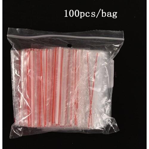100Pcs/Pack 5 Sizes Zip Lock Bags Clear Poly Bag Reclosable Plastic Small Baggies Gift Candies Packing Bags