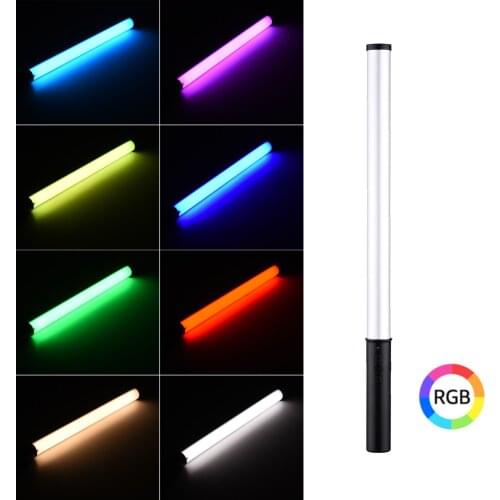 Andoer RGB LED Video Light Wand Handheld 10W 3000K-6000K 6 Colors 150Beads 1200LM Remote Control Carrying Bag 1/4Thread Battery