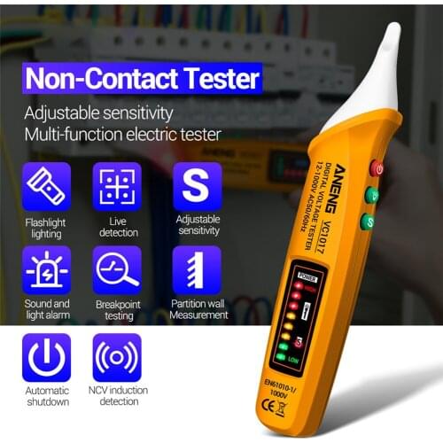 VC1017 Non-contact Pen Style LED Lights Electric Tools Sensor Tester Alarm Intelligent AC Power Outlet Voltage Meter Voltmeter