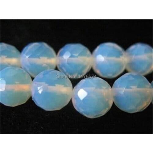 Free hot new Fashion jewelry DIY handmade beads 8mm Faceted Sri Lanka Moonstone Round Loose Bead 15" sp0104